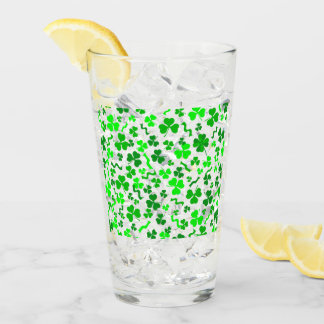 St Patrick's Day Lucky Shamrocks Confetti Pattern Glaskopp