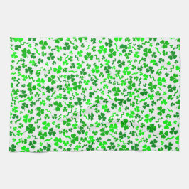 St Patrick's Day Lucky Shamrocks Confetti Pattern Kökshandduk