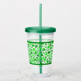 St Patricks Day Lucky Shamrocks Konfetti Take Away Mugg