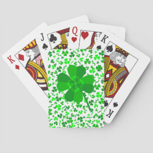 St Patricks Day Lucky Shamrocks Konfettimönster Casinokort