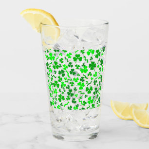St Patricks Day Lucky Shamrocks Konfettimönster Glaskopp