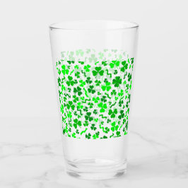 St Patricks Day Lucky Shamrocks Konfettimönster Glaskopp
