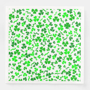 St Patricks Day Lucky Shamrocks Konfettimönster Pappersservett