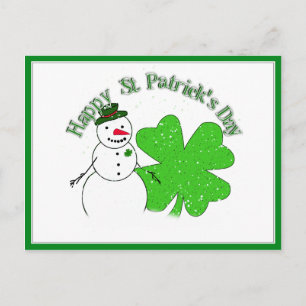 St patrick's day Lucky Snögubbe Vykort