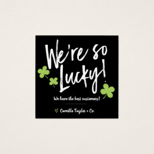 St. Patrick's Day Lucky Tack Discount Code Fyrkantigt Visitkort