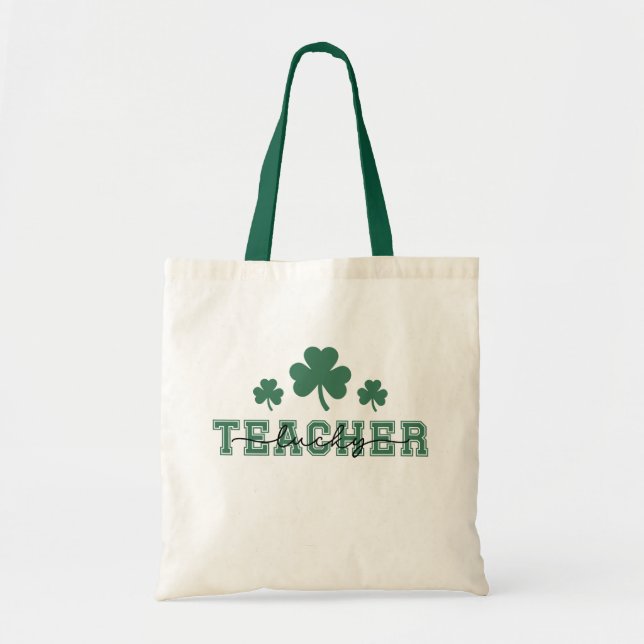 St. Patricks Day Lucky Teacher Tygkasse (Framsidan)