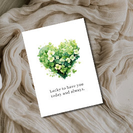 St. Patrick's Day Lucky To Have You Clover Heart C Julkort