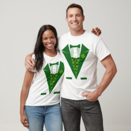 St. Patrick's Day Lundny Grönt Tuxedo Shirt T-shirt