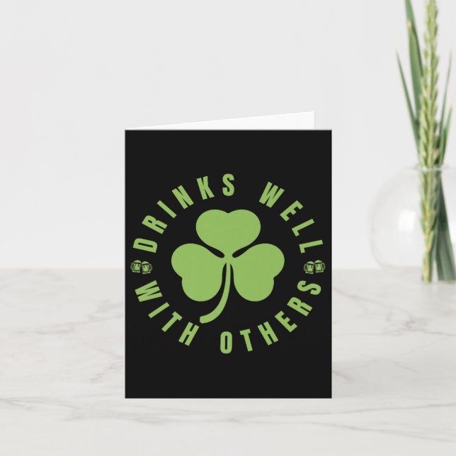 St. Patricks Day - Lustigt att säga Quote Drinks w Kort (Framsida)