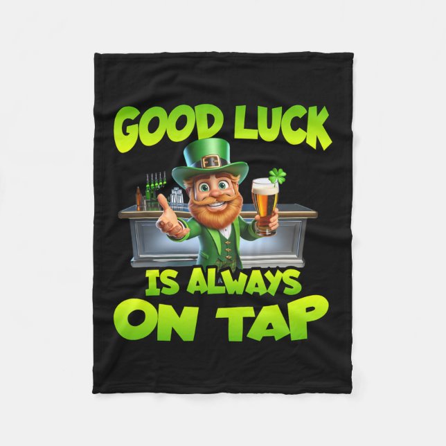 St patricks day Lycka till är alltid på plats Fleecefilt (Framsidan)