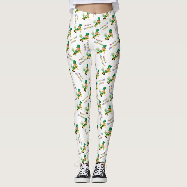 St. Patrick's Day Lycka Till Födelsedags Leggings (Framsida)