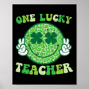 St Patricks Day Lycklig Lärare Le Sm Peace Saint P Poster