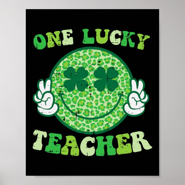 St Patricks Day Lycklig Lärare Le Sm Peace Saint P Poster (Framsidan)
