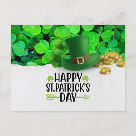 St. Patrick's Day Lycklig med Shamrock Helg Vykort