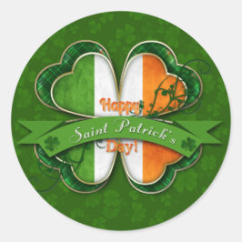 St. Patrick's Day - Lycklig St. Patrick's Day Runt Klistermärke
