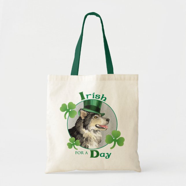 St. Patrick's Day Malemute Tygkasse (Framsidan)