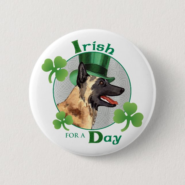 St. Patrick's Day Malinois Knapp (Framsida)