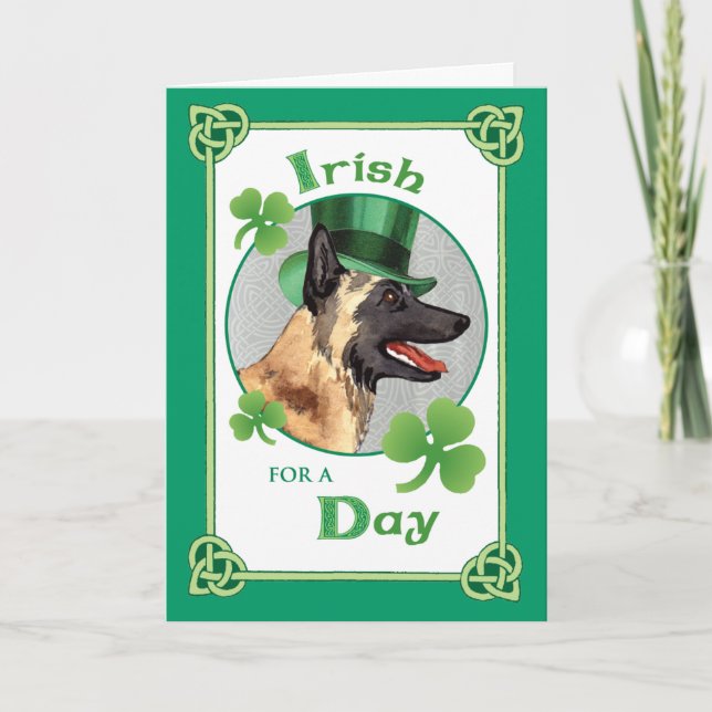 St. Patrick's Day Malinois Kort (Framsida)