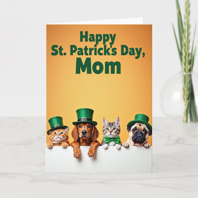 St Patricks Day Mamma Djur Kort (Framsida)