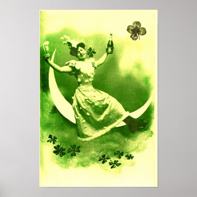 ST PATRICK'S DAY MÅN DAM MED SHAMROCKS POSTER (Framsidan)