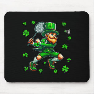 St. Patricks Day Man spelar Badminton Player Team Musmatta