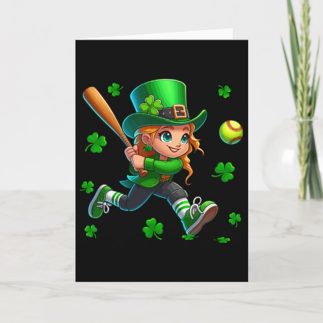St. Patrick's Day Man Spelar Mjukt Shamrocks Pla Kort (Framsida)