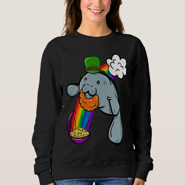 St Patrick's Day Manatee Leprechaun Cute  Boys Gir T Shirt (Framsida)
