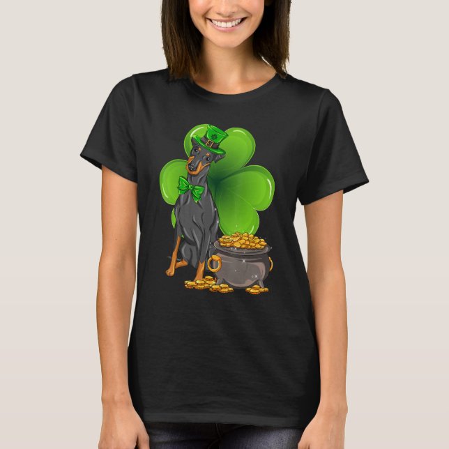 St patrick's day Manchester Terrier Shamrock Pet D T Shirt (Framsida)