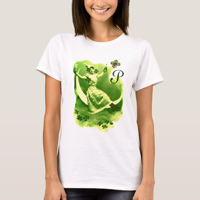 ST PATRICK'S DAY MÅNFRU MED TREFÖLJARE MONOGRAM TEE (Framsida)