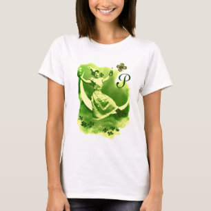 ST PATRICK'S DAY MÅNFRU MED TREFÖLJARE MONOGRAM TEE SHIRT