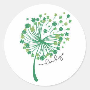 St.Patrick's Day Maskros Lucky Runt Klistermärke