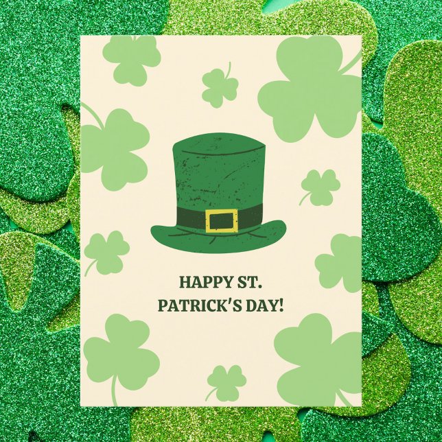 St. Patrick's Day med Leprechaun Hat Vykort (Skapare uppladdad)