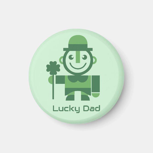 St. Patrick's Day med minimalistisk Lucky Leprecha Magnet (Framsidan)