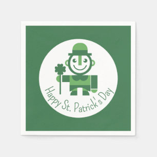 St. Patrick's Day med minimalistisk Lucky Leprecha Pappersservett
