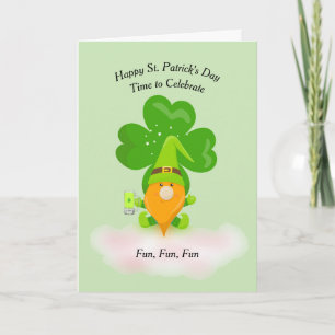 St. Patrick's Day med Shamrock & Gnome Kort