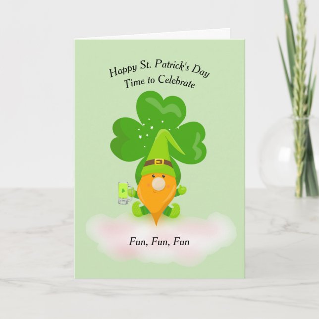 St. Patrick's Day med Shamrock & Gnome Kort (Framsida)