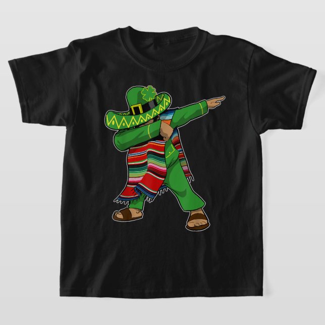 St patricks day - Mexikanska dabbing T Shirt (Laydown)