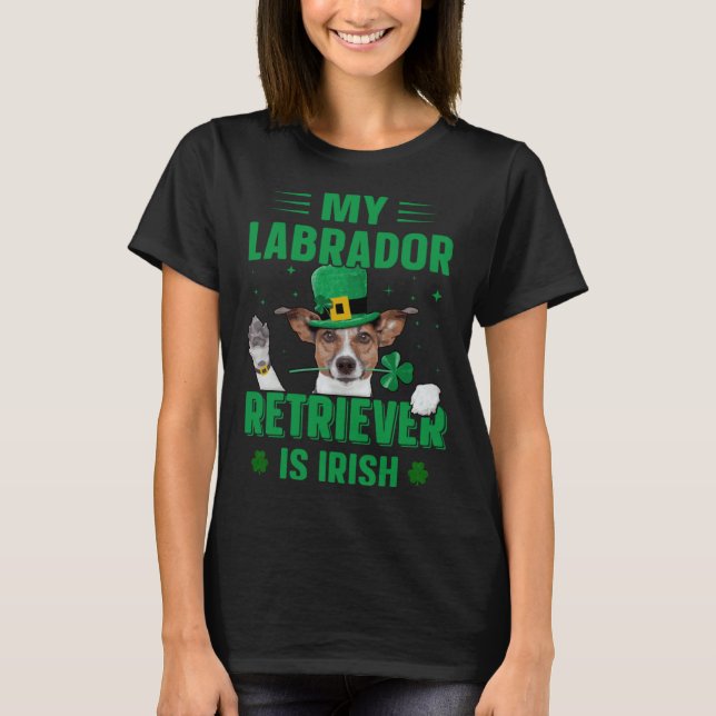 St Patricks Day Min Labrador Retriever Är Irländsk T Shirt (Framsida)
