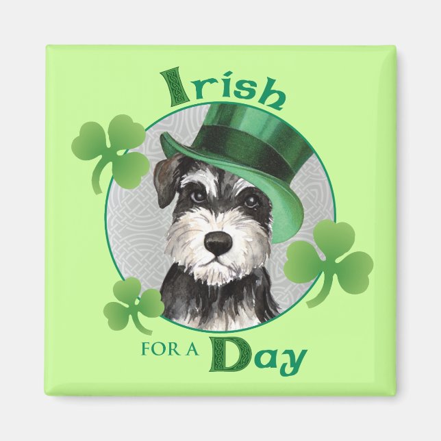 St. Patrick's Day Miniature Schnauzer Magnet (Framsidan)