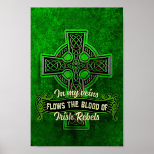 st patricks day mitt blod från irländska rebeller poster