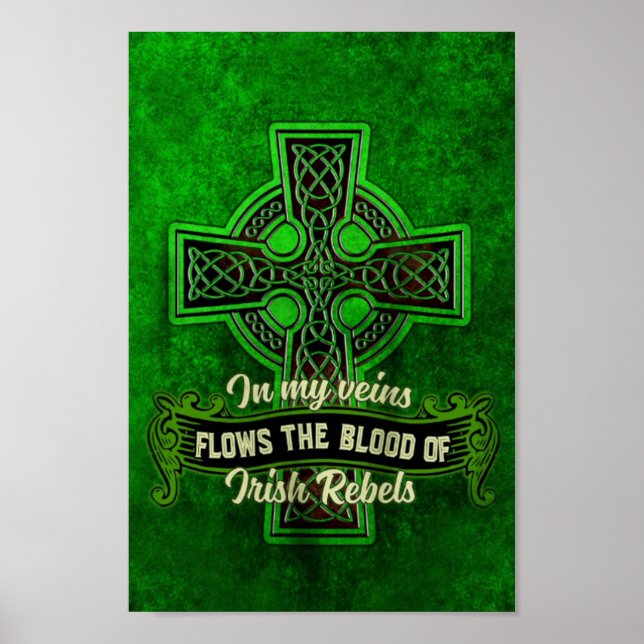 st patricks day mitt blod från irländska rebeller poster (Framsidan)