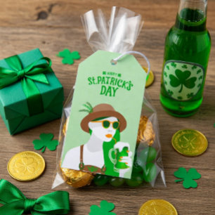 St. Patrick's Day Modern Grön Presenttagg Presentetikett