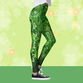 St patrick's day Modern Grönt Shamrocks Mönster Leggings