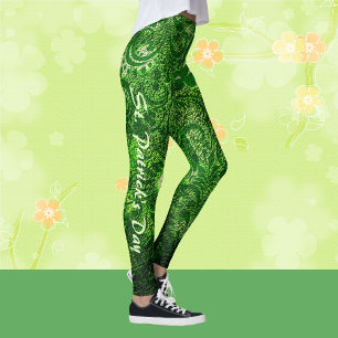 St patrick's day Modern Grönt Shamrocks Mönster Leggings