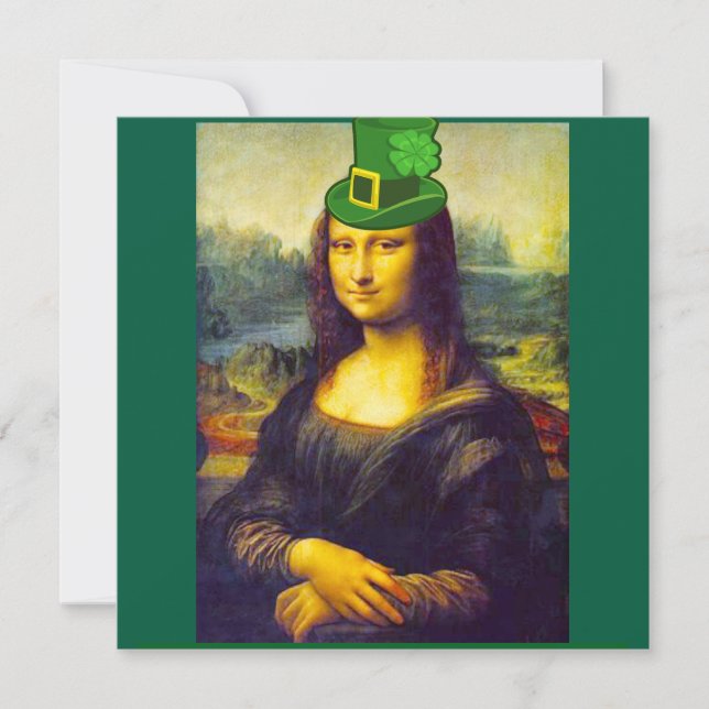 St Patrick's Day Mona Lisa Inbjudningar (Framsida)