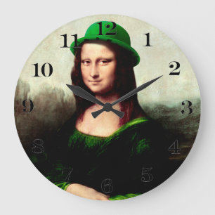 St. Patrick's Day Mona Lisa Stor Klocka