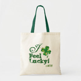 St. Patrick's Day Monogram, Feel Lucky, Shamrock Tygkasse