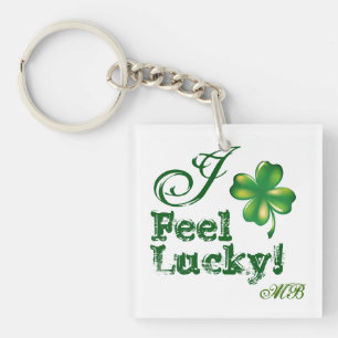 St. Patrick's Day Monogram Jag Känner Mig Lucky, S