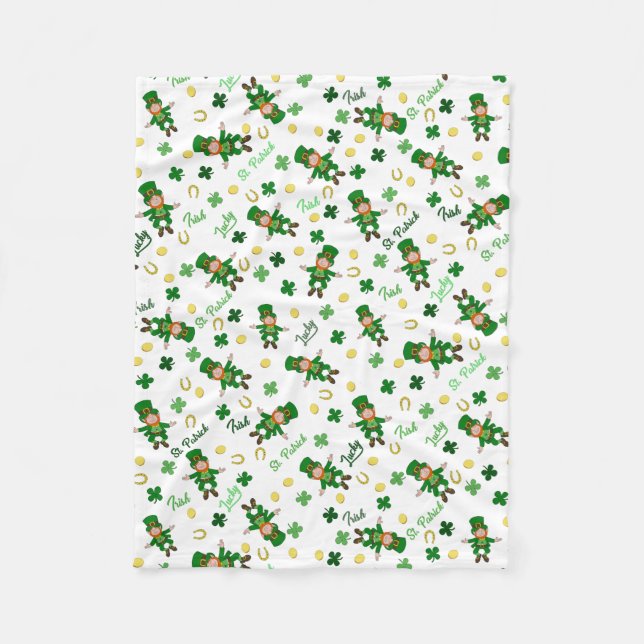 St patricks day mönster fleecefilt (Framsidan)