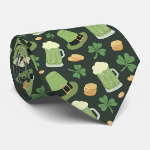St Patricks Day Mönster Mörkgrönt Skål Shamrock Slips